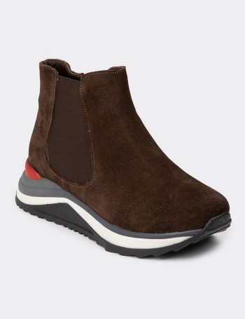 Women's Brown Suede Chelsea Boots