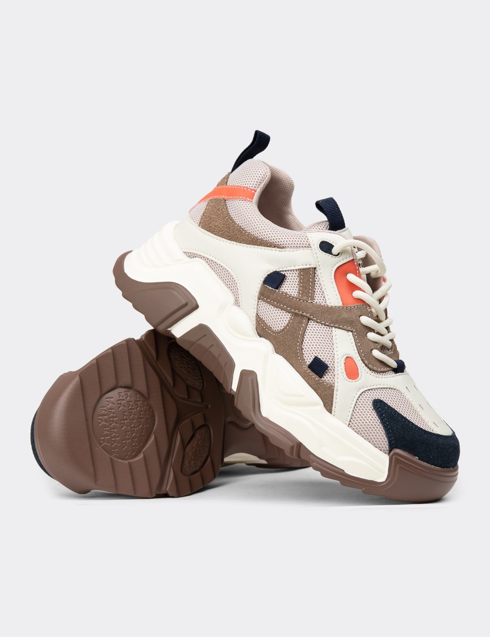 Women's Beige Sneakers - 25371ZBEJC01