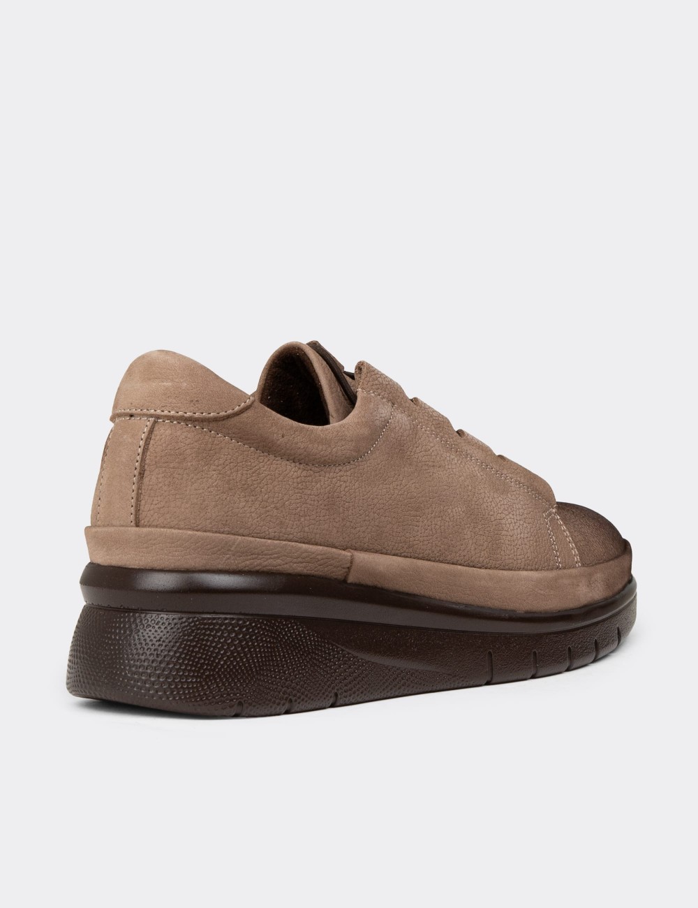 Women's Sandstone Nubuck Calfskin Lace-up Shoes - N1054ZVZNC01