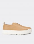 Women’s Beige Leather Sneakers