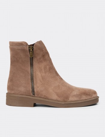Women's Sandstone Suede Leather Booties