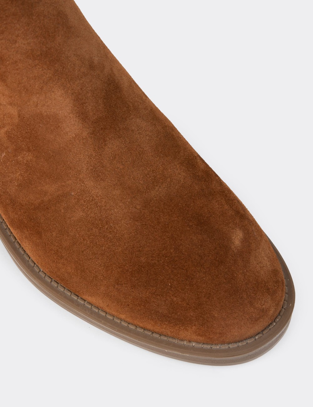 Women's Tan Suede Leather Ankle Boots - Z1584ZTBAC01