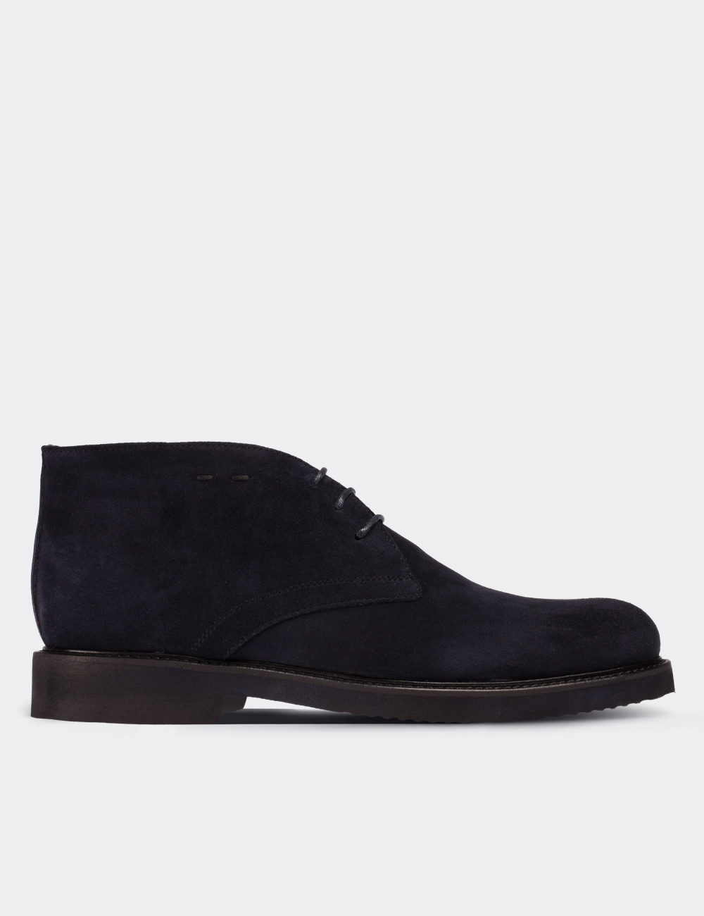 Navy Suede Leather Desert Boots - 01295MLCVE04
