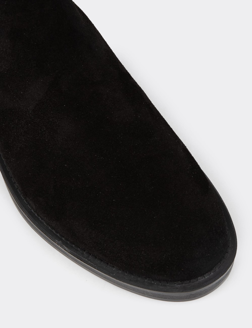 Women's Black Suede Leather Ankle Boots - Z1584ZSYHC03