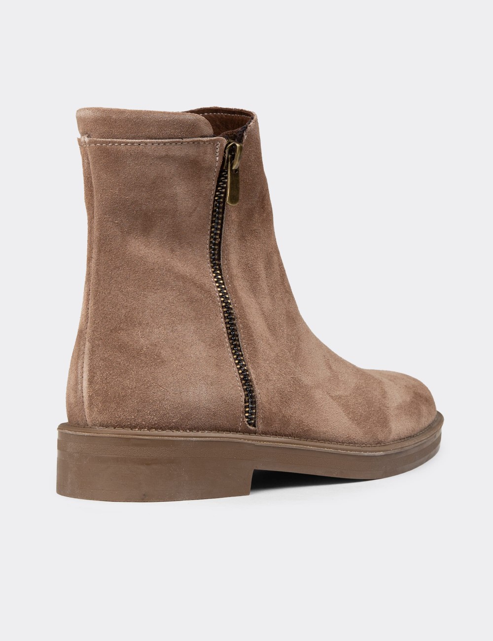 Women's Sandstone Suede Leather Booties - Z1584ZVZNC03