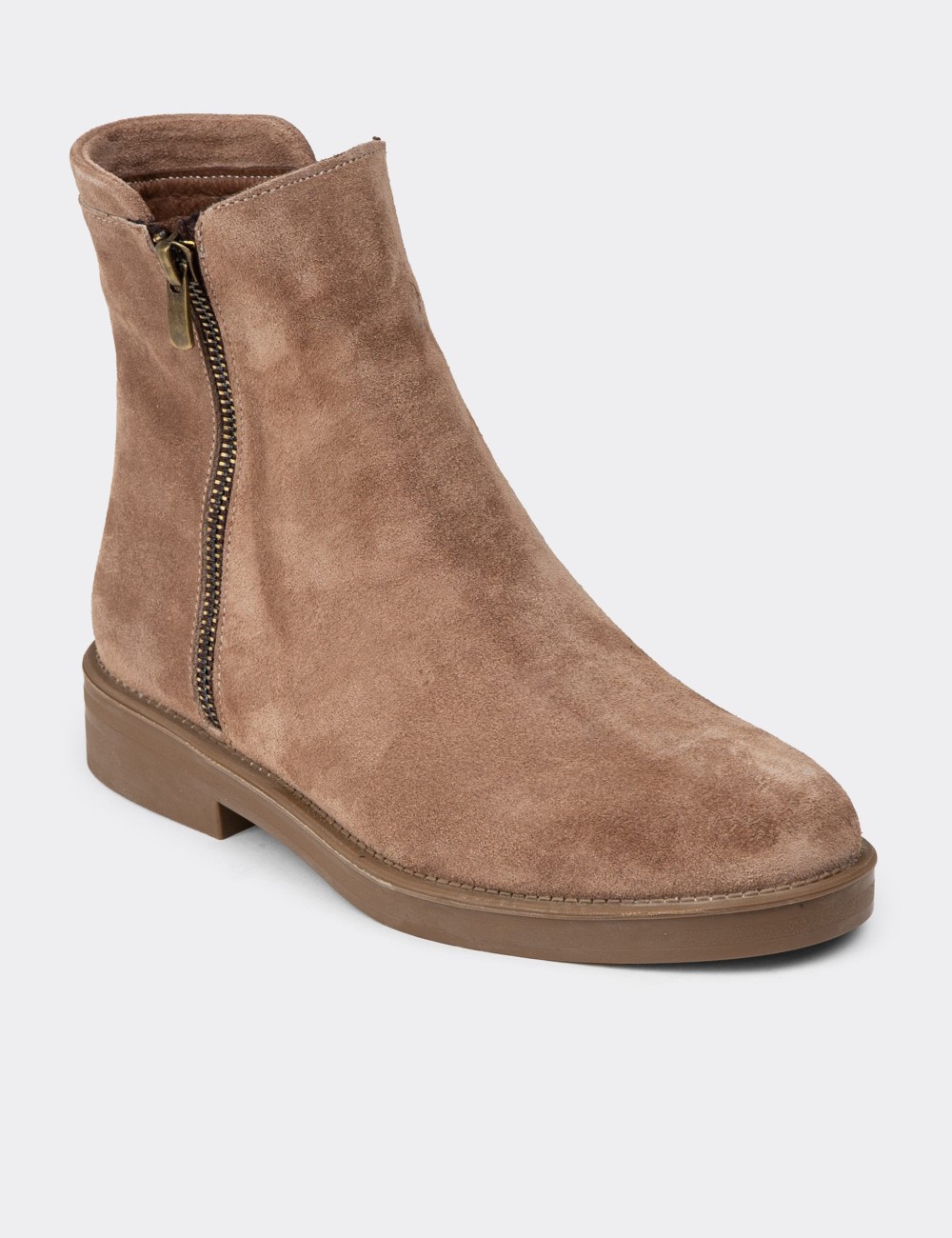 Women's Sandstone Suede Leather Booties - Z1584ZVZNC03