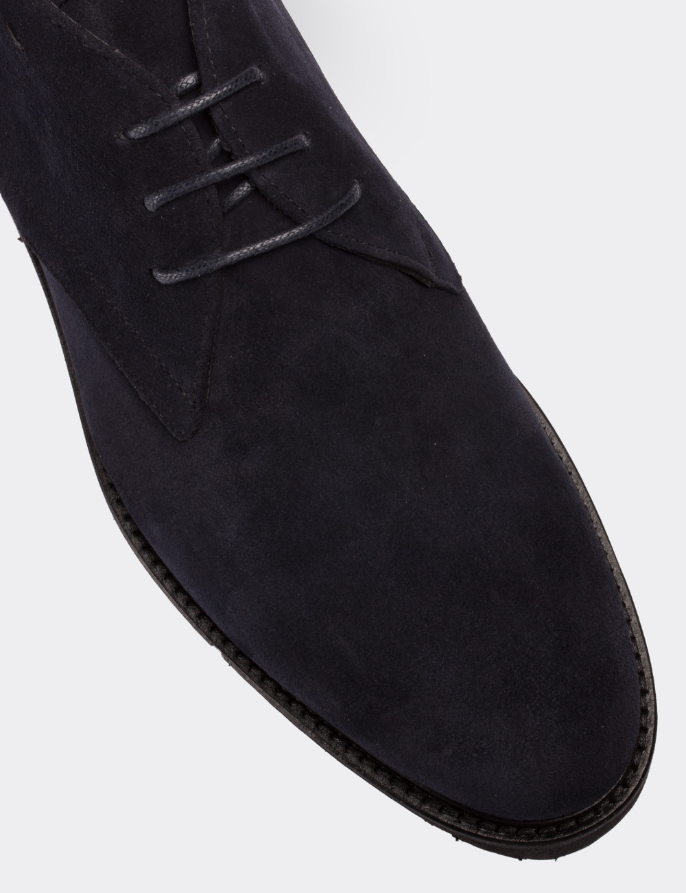 Navy Suede Leather Desert Boots - 01295MLCVE04