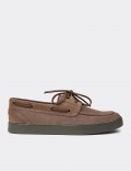 Men's Sandstone Suede Leather Boat Shoes