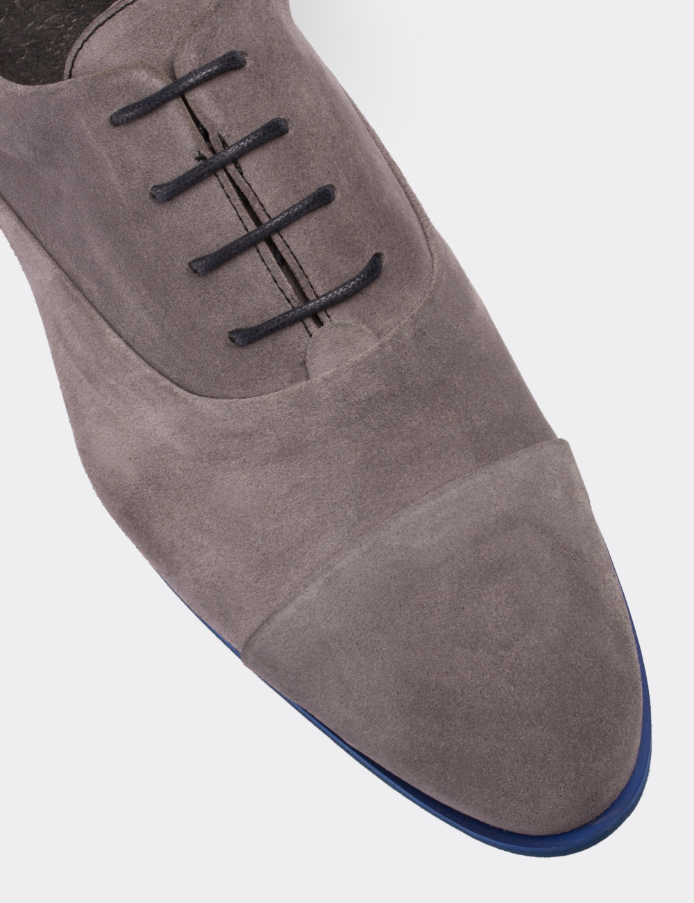 Gray Suede Leather Lace-up Shoes - 01519MGRIE01