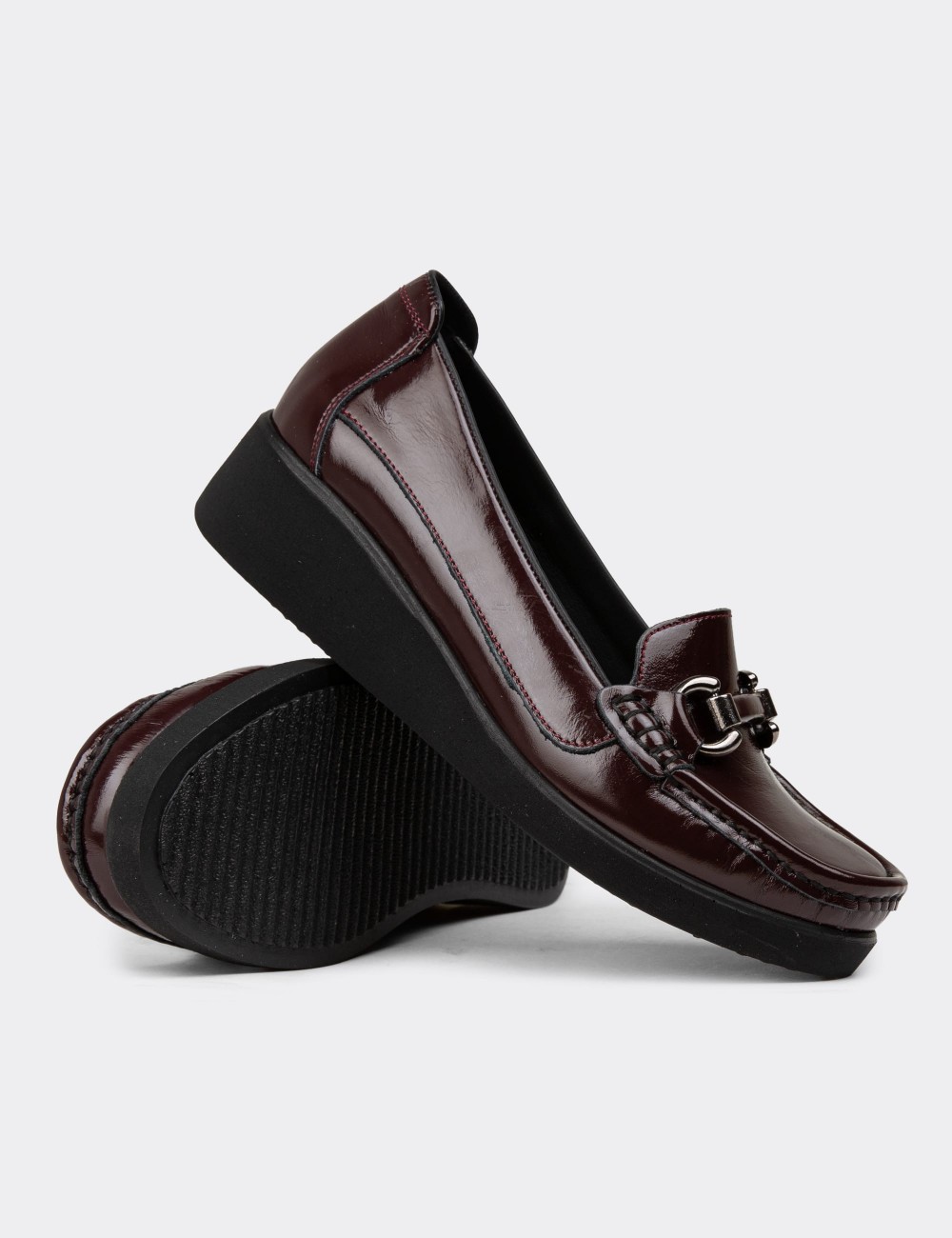 Men's Burgundy Leather Footwear - DL750ZBRDC01