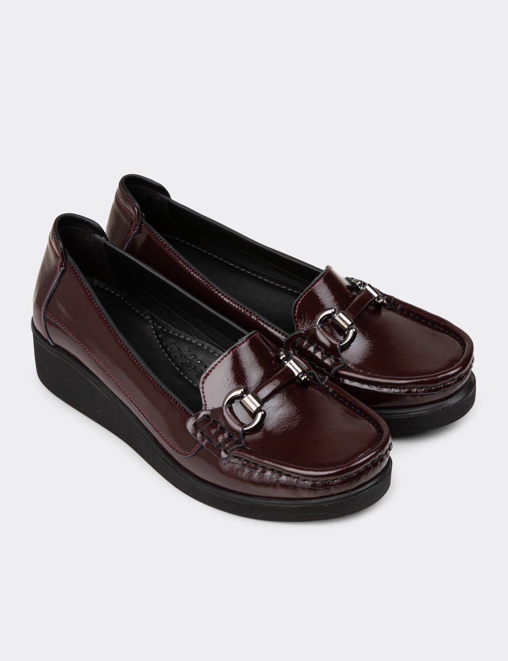 Men's Burgundy Leather Footwear - DL750ZBRDC01