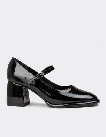 Women's Black Glossy Heels