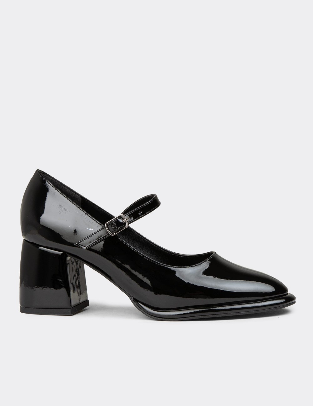 Women's Black Glossy Heels - K1001ZSYHC03