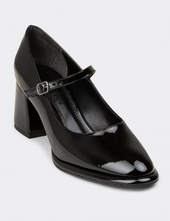 Women's Black Glossy Heels