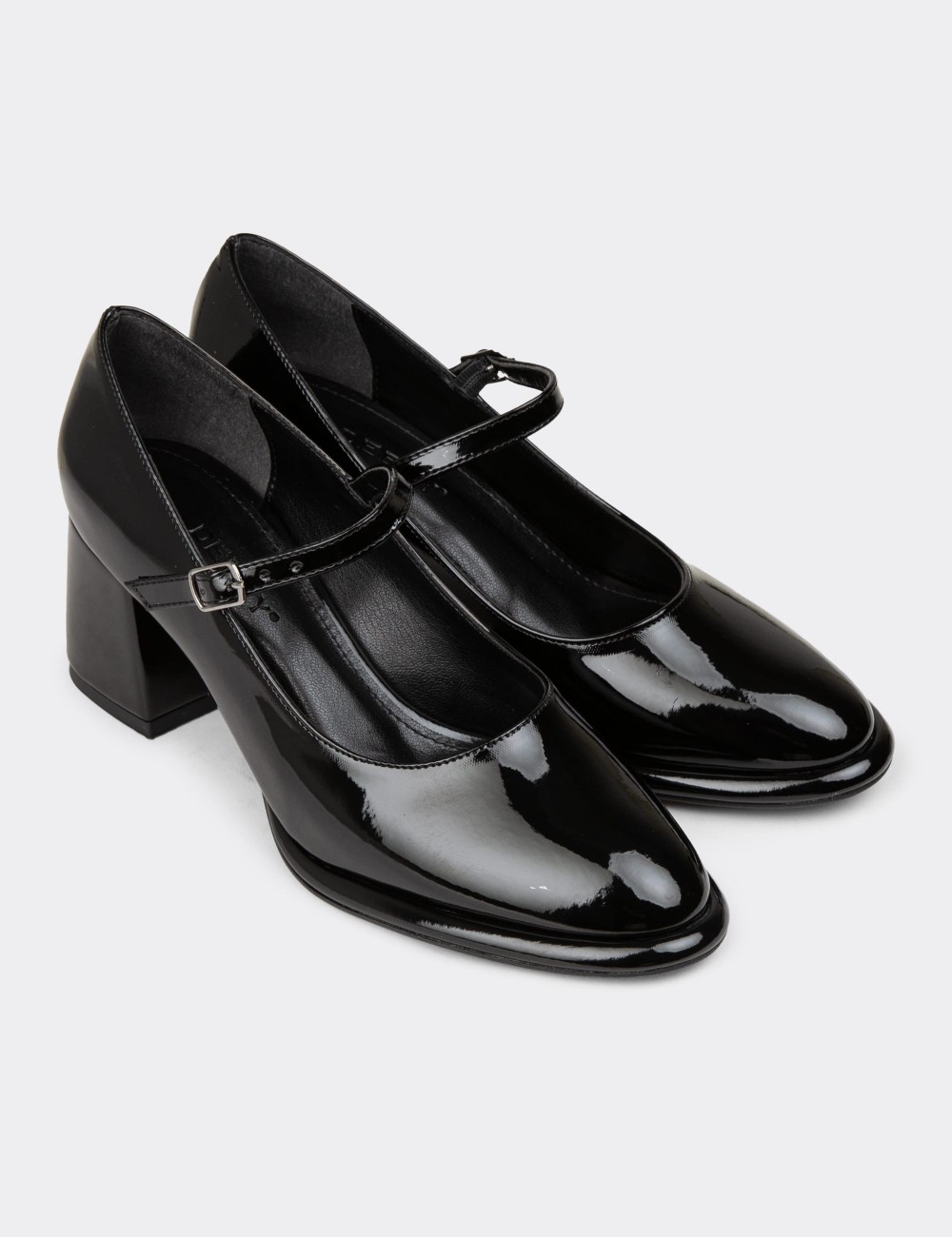 Women's Black Glossy Heels - K1001ZSYHC03
