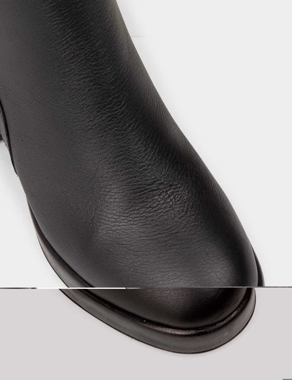 Women's Black Leather Ankle Boots - A2835ZSYHC01