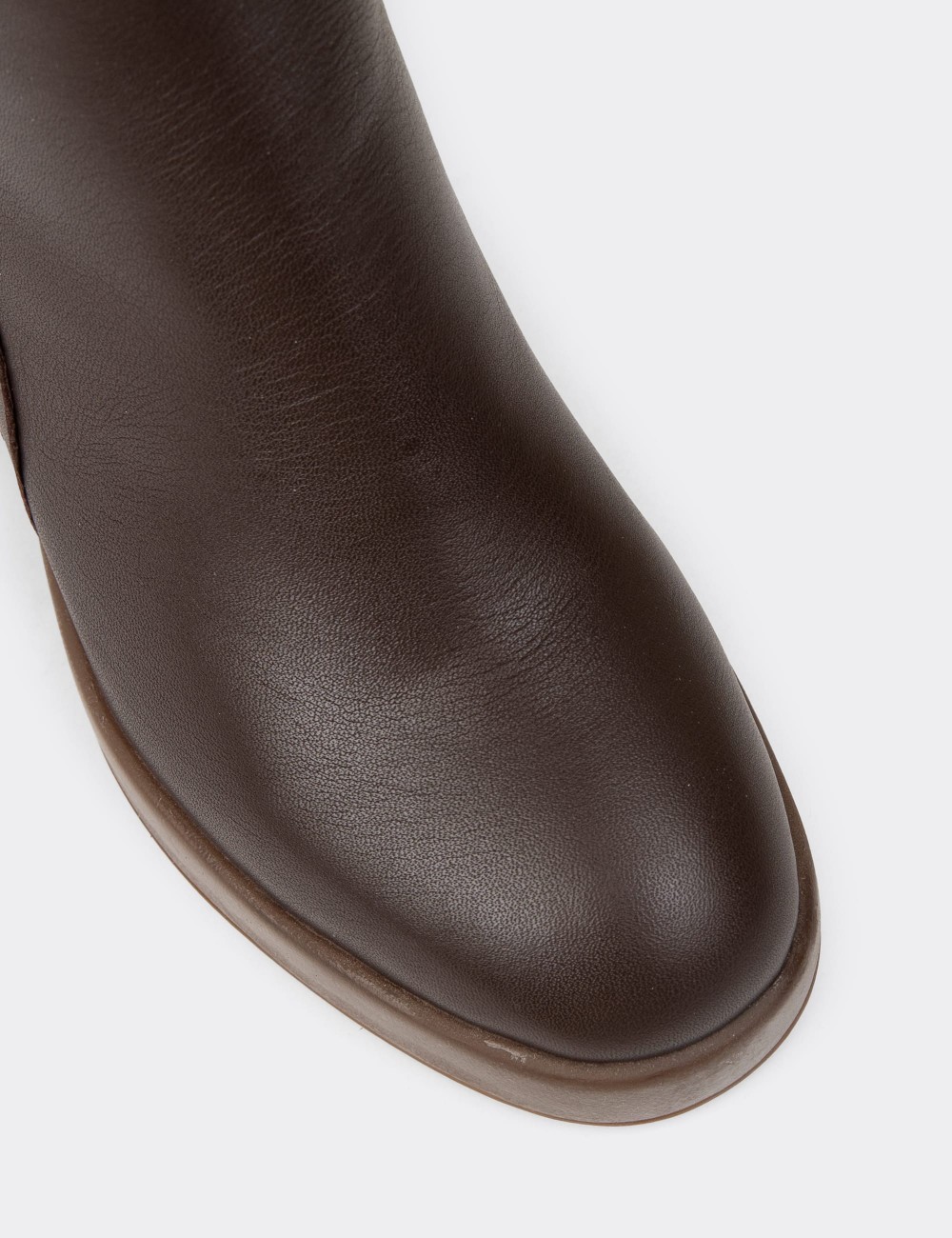 Women's Brown Leather Ankle Boots - A2835ZKHVC01
