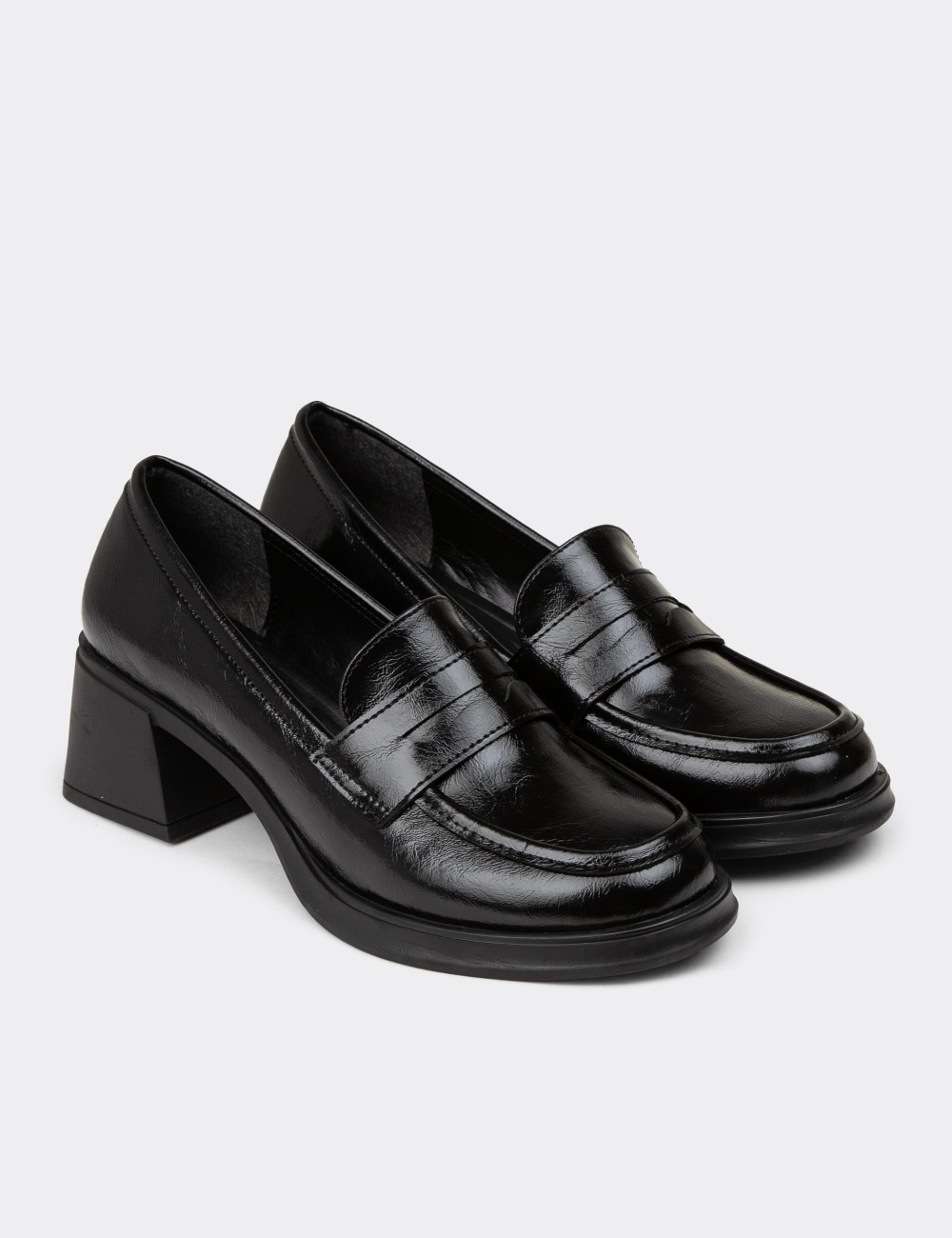 Women's Black Patent High Heels - K1453ZSYHC01