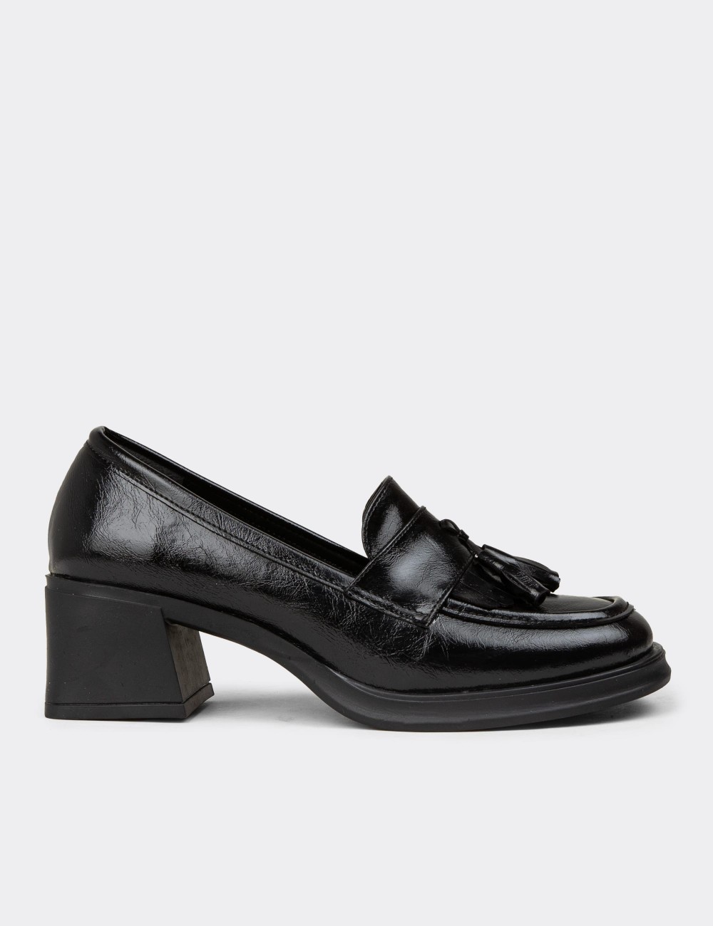 Women's Black Patent High Heels - K1454ZSYHC01