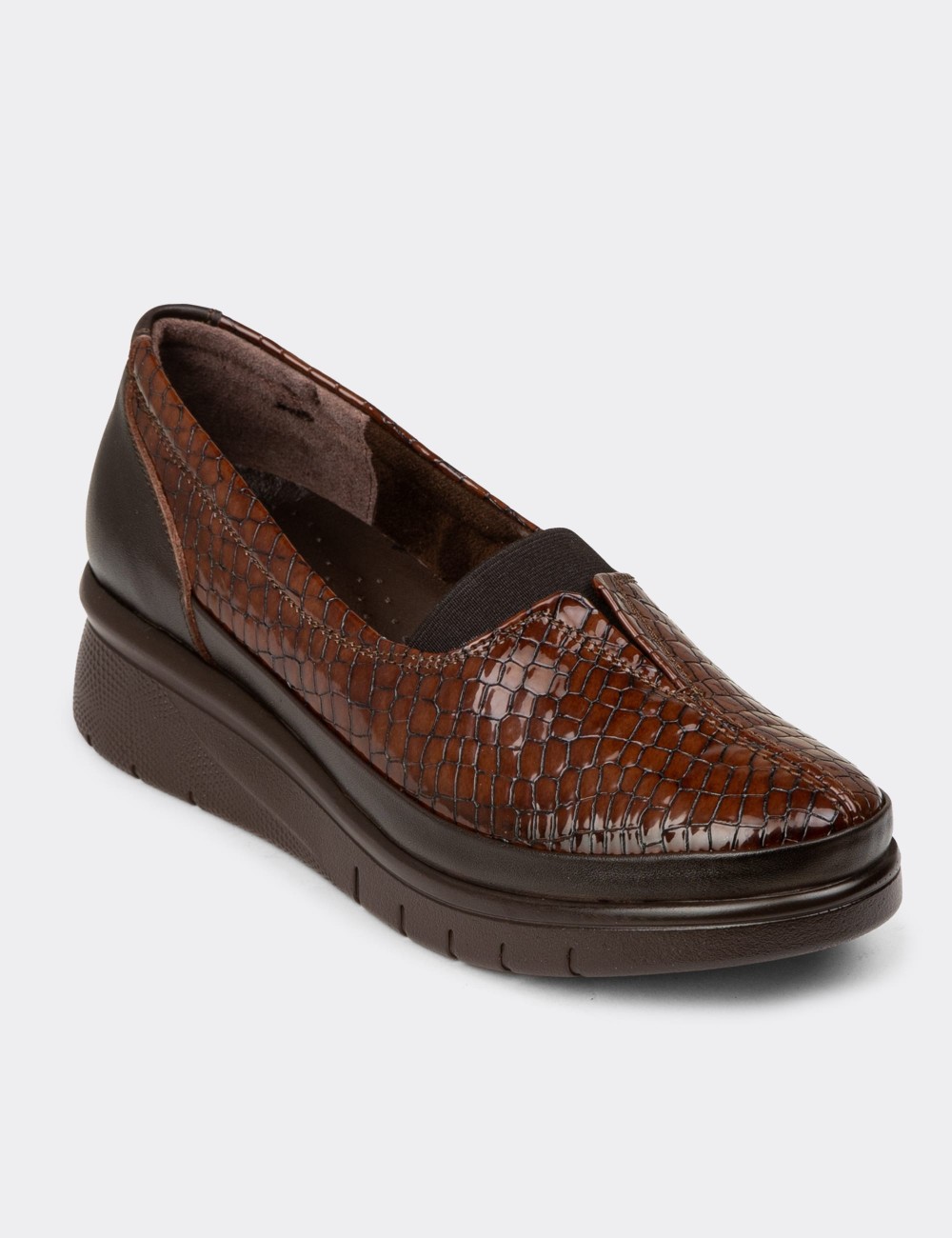 Women's Brown Leather Everyday Shoes - N0012ZKHVC01