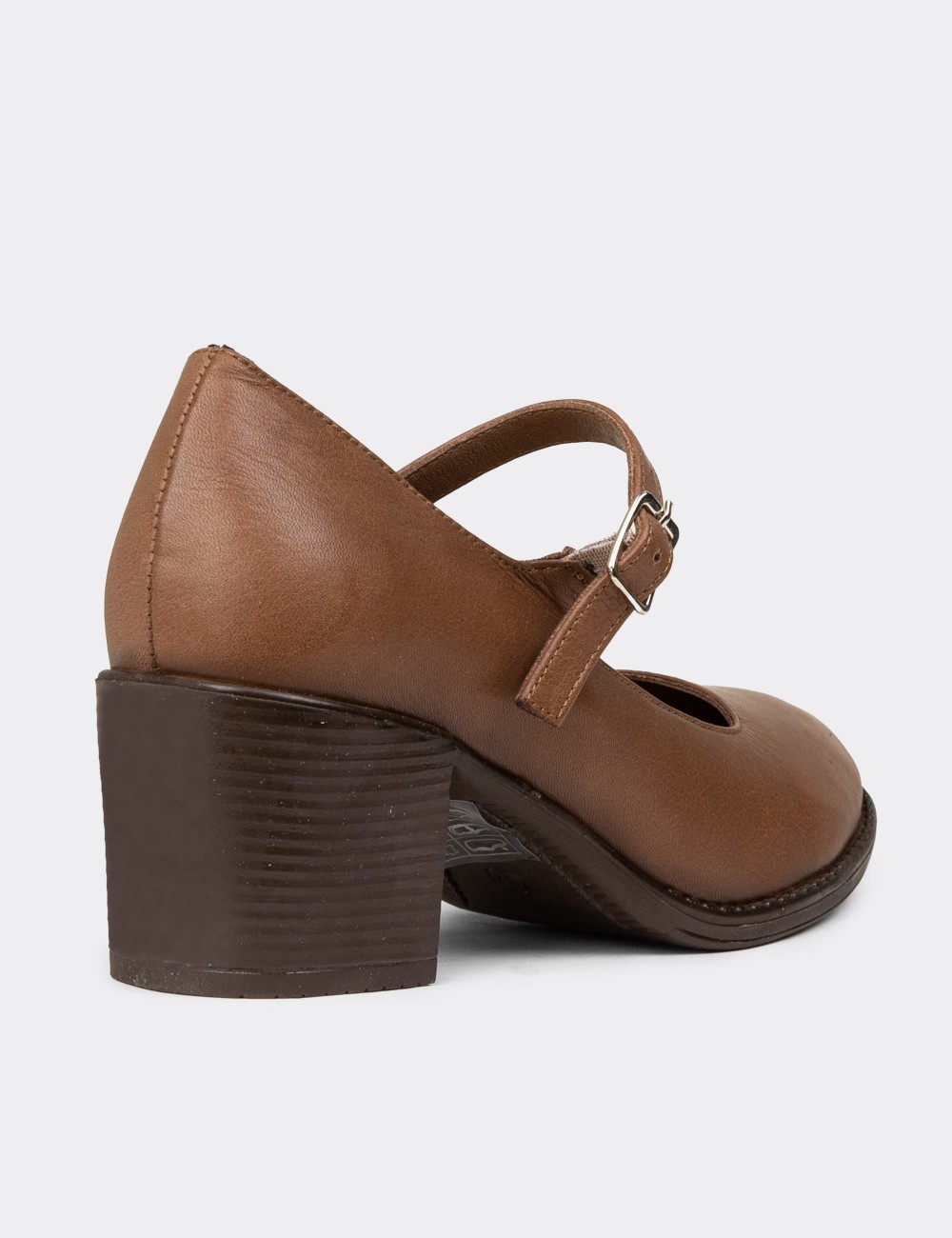 Women's Sandstone Leather Lace-up Mary Jane Footwear - A2972ZVZNC01