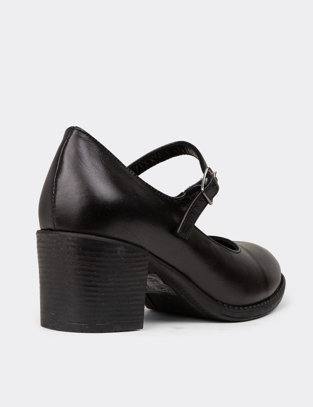 Women's Black Leather Mary Jane Shoe - A2972ZSYHC01