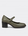 Women's Green Patent Leather Mary Jane Shoes
