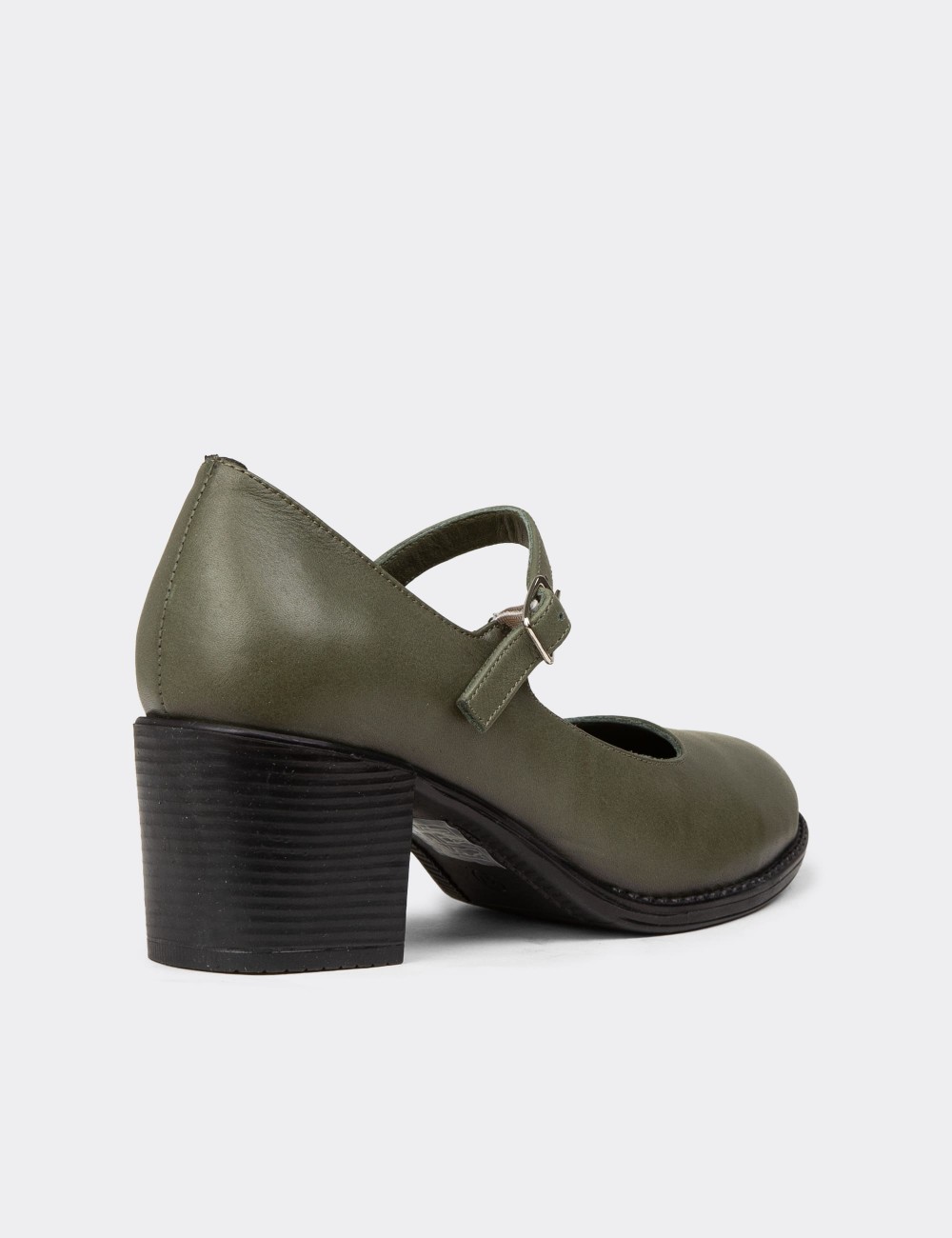 Women's Green Patent Leather Mary Jane Shoes - A2972ZYSLC01