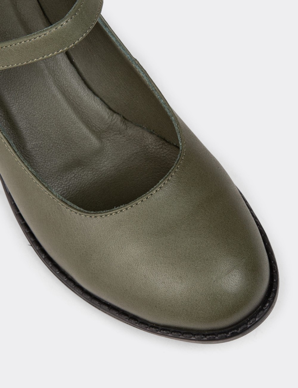 Women's Green Patent Leather Mary Jane Shoes - A2972ZYSLC01