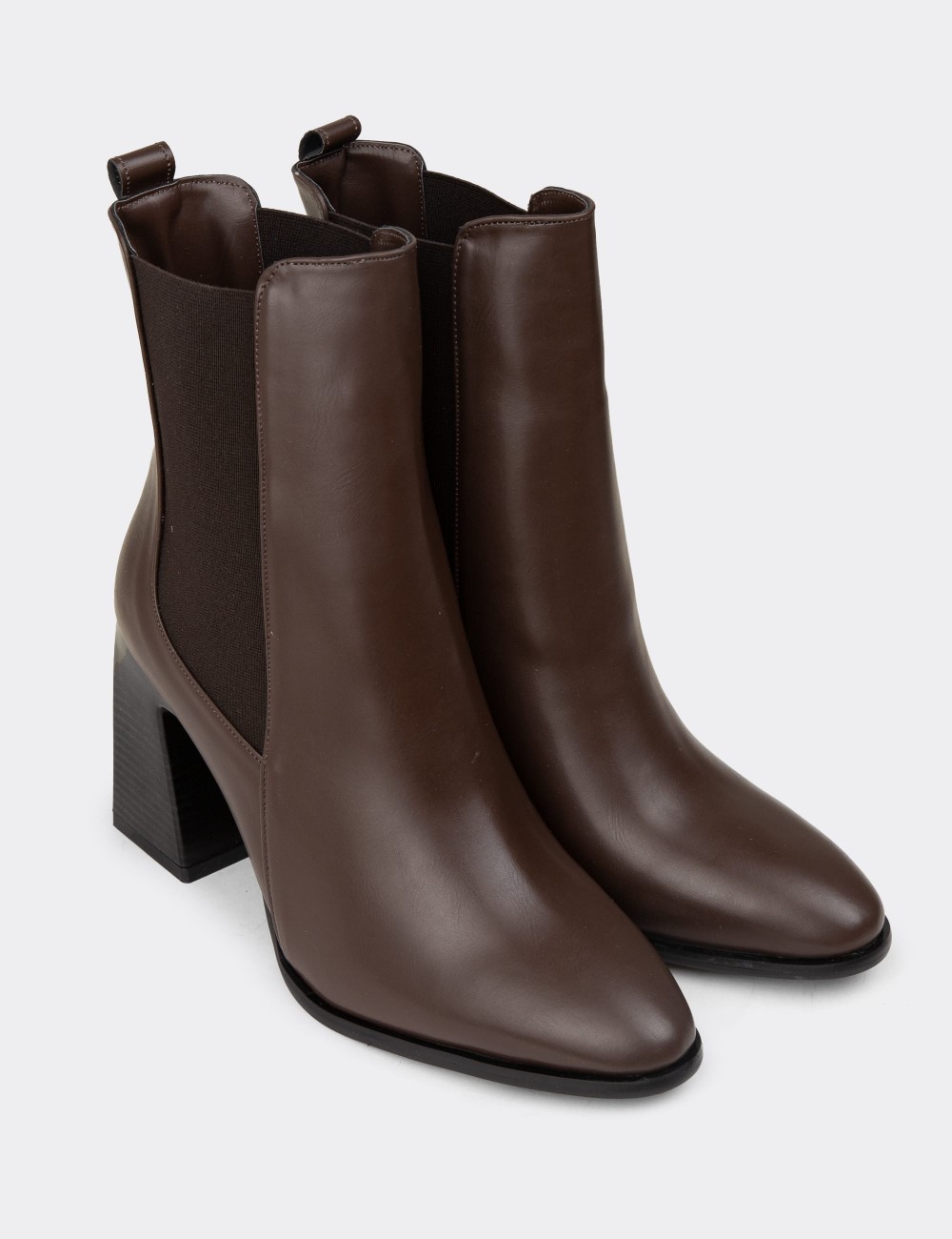 Women's Brown Chelsea Boots - H1501ZKHVC01