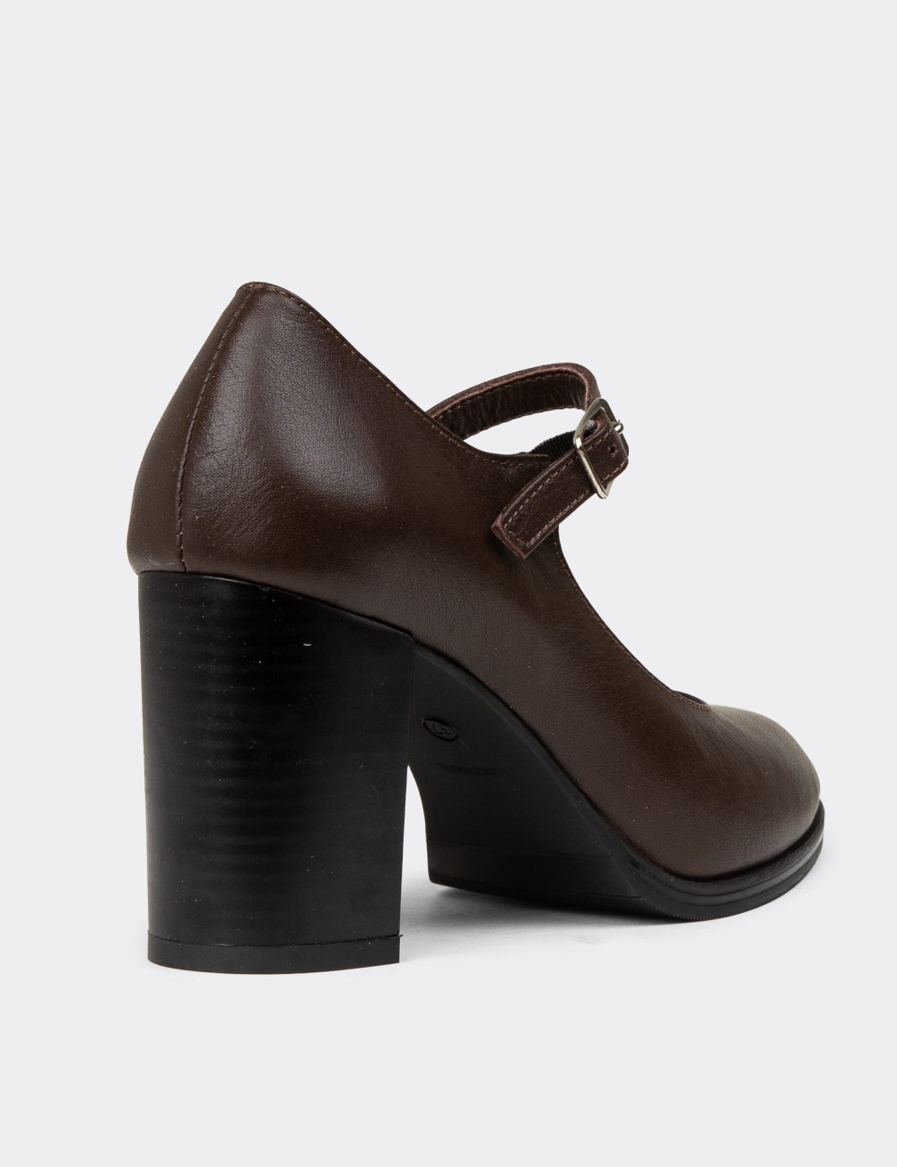 Women's Brown Leather Mary Jane Footwear - A2146ZKHVC01