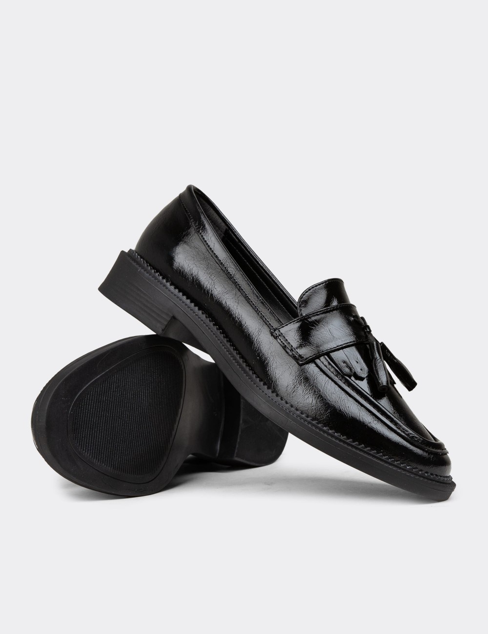 Women's Black Moccasins - K0907ZSYHC03