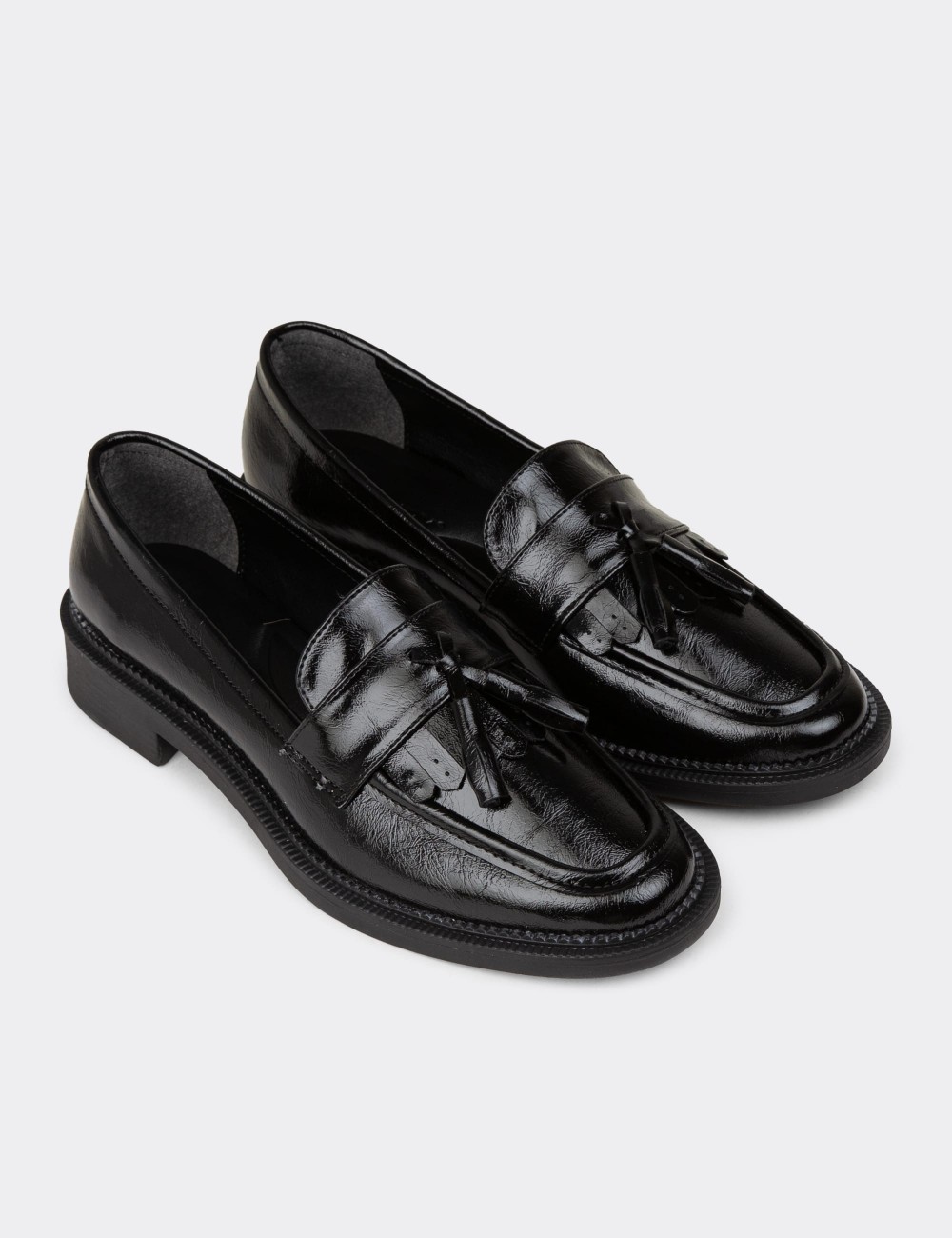 Women's Black Moccasins - K0907ZSYHC03