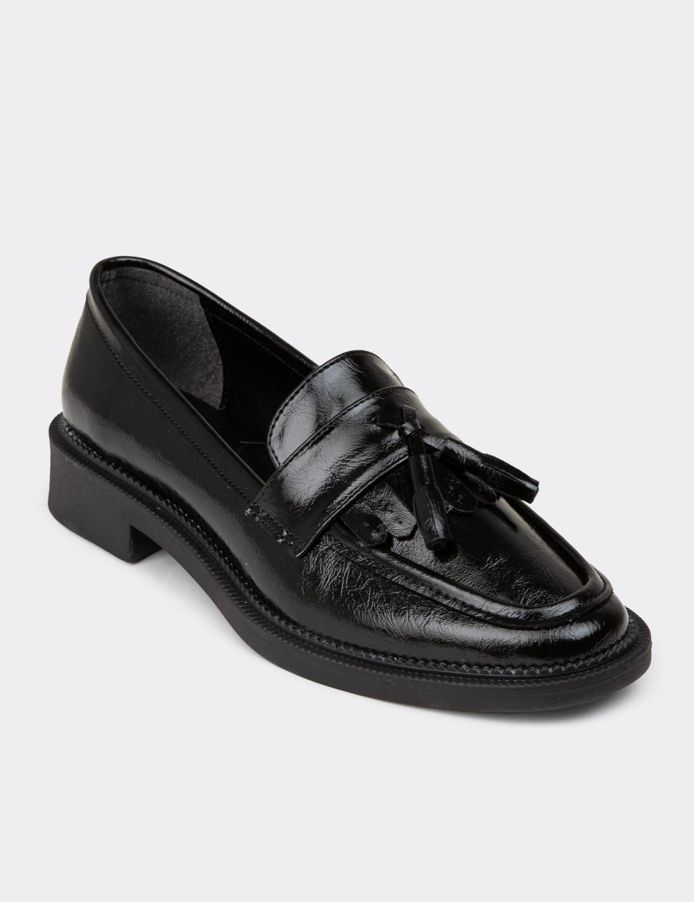 Women's Black Moccasins - K0907ZSYHC03