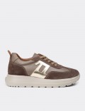 Women's Sandstone Leather Sneakers