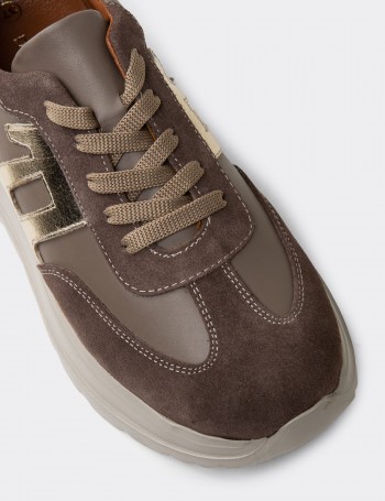 Women's Sandstone Leather Sneakers