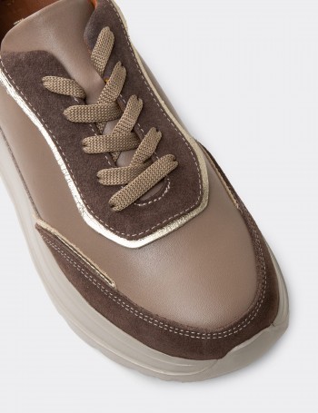 Women's Sandstone Leather Sneakers