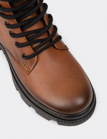 Women's Tan Leather Postal Boots
