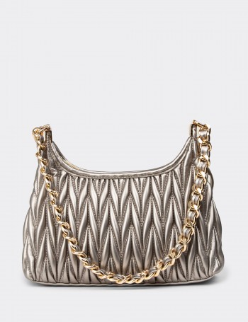 Silver Patent Shoulder Bag