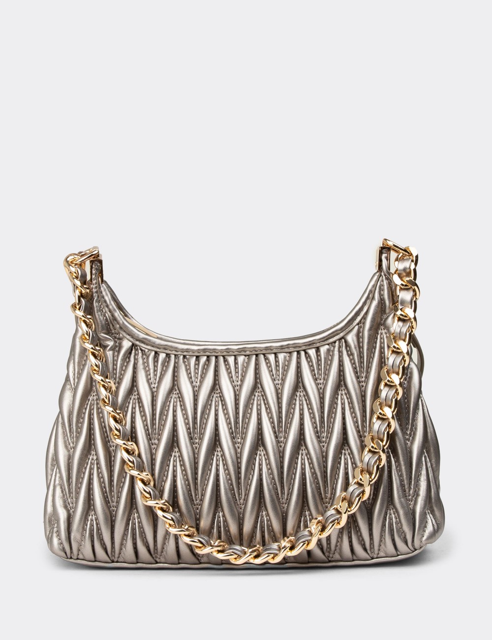 Silver Patent Shoulder Bag - K2698ZGMSY01