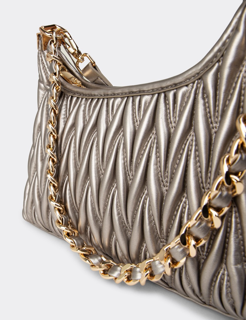 Silver Patent Shoulder Bag - K2698ZGMSY01