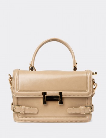 Beige Patent Shoulder Bag - K2696ZBEJY01