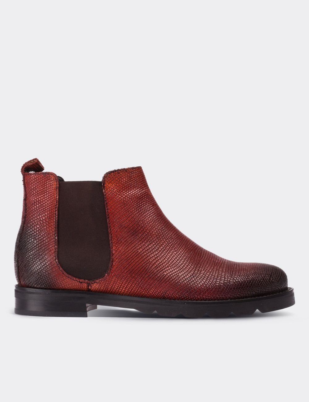 Red  Leather Chelsea Boots - 01573ZKRMC01