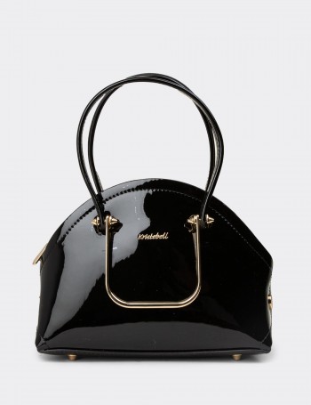 Black Patent Shoulder Bag - K7299ZSYHY02