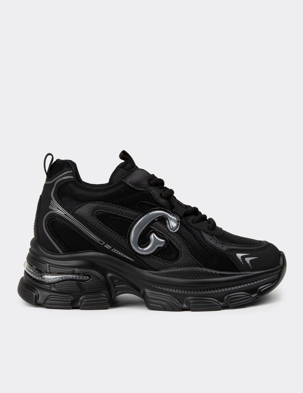 Women's Black Sneakers - 25450ZSYHC01