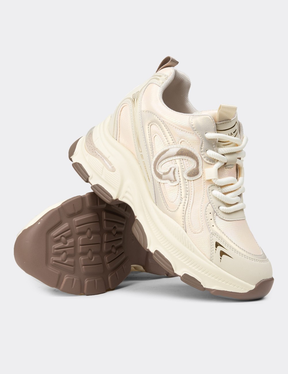 Women's Beige Sneakers - 25450ZBEJC01