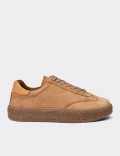 Women's Tan Nubuck Calfskin Sneakers