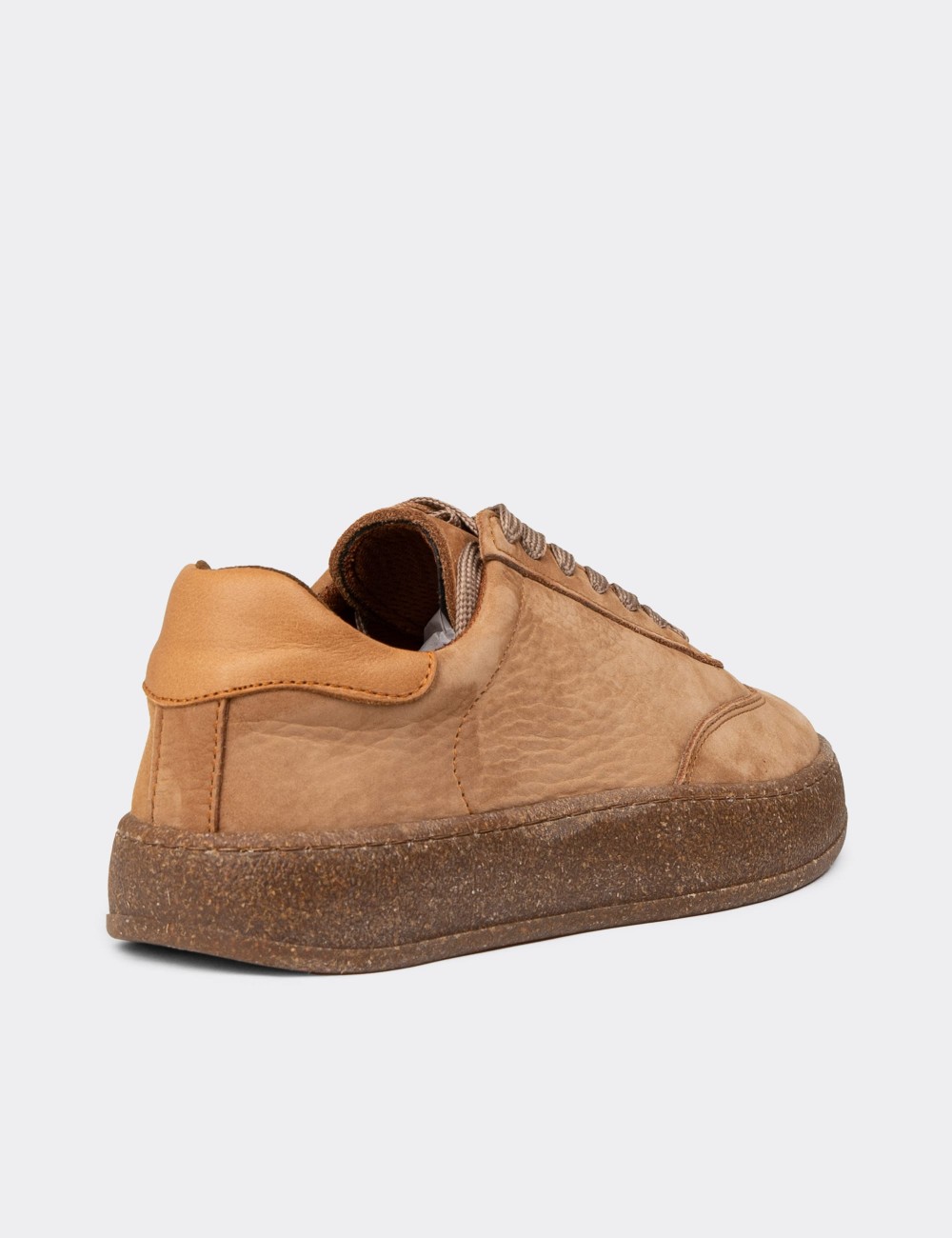 Women's Tan Nubuck Calfskin Sneakers - SE620ZTBAC01