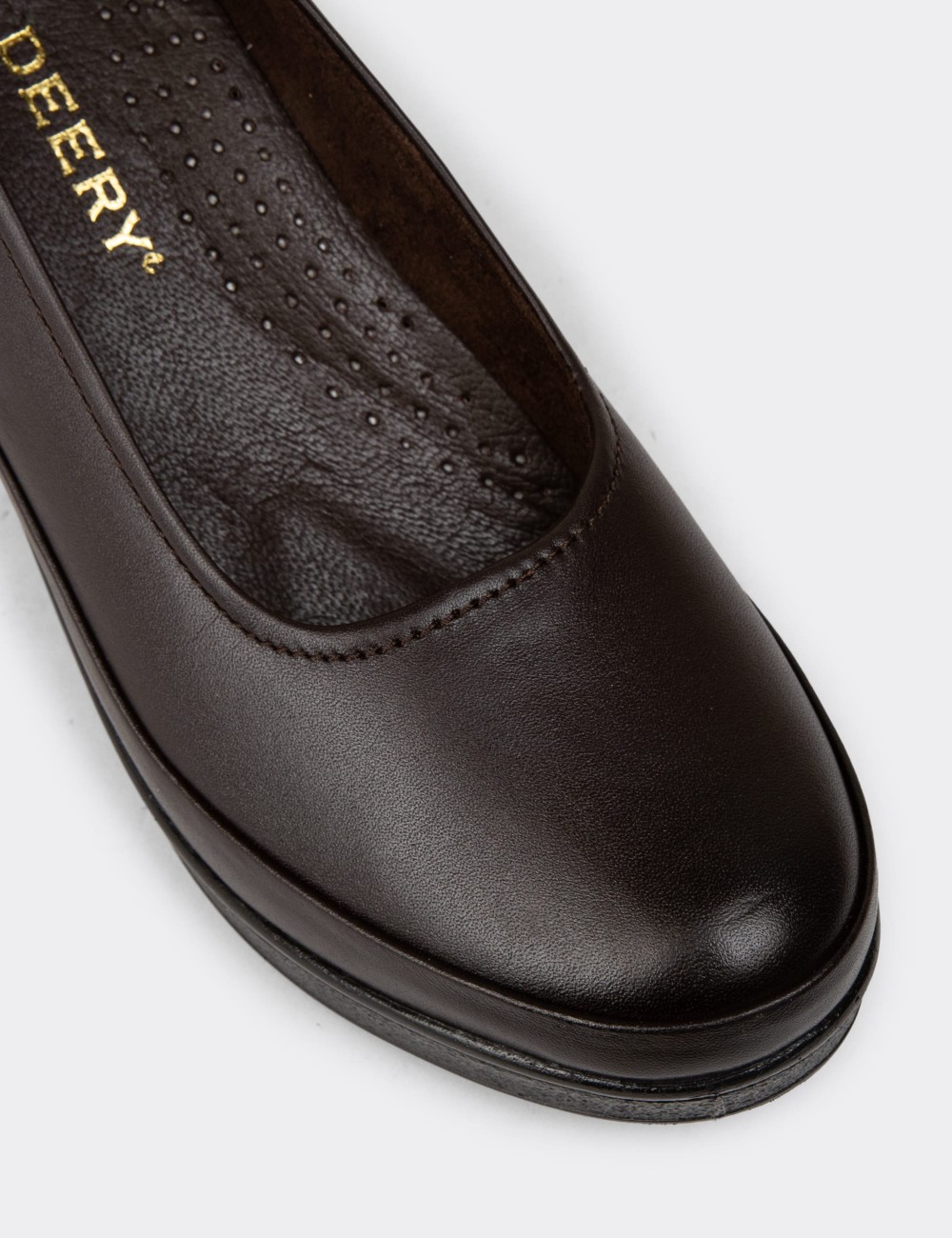 Women's Brown Leather Wedge Loafer - N6002ZKHVC01