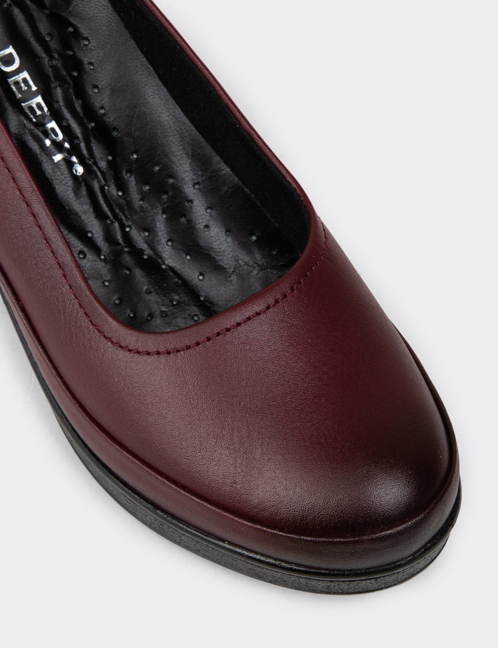 Women's Burgundy Leather Wedge Loafers - N6002ZBRDC01